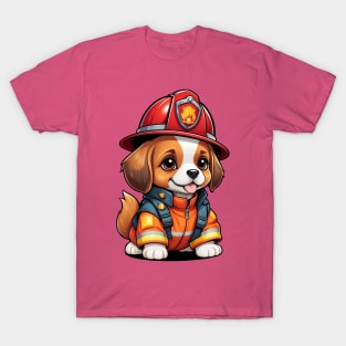 Adorable Firefighter Dog T-Shirt